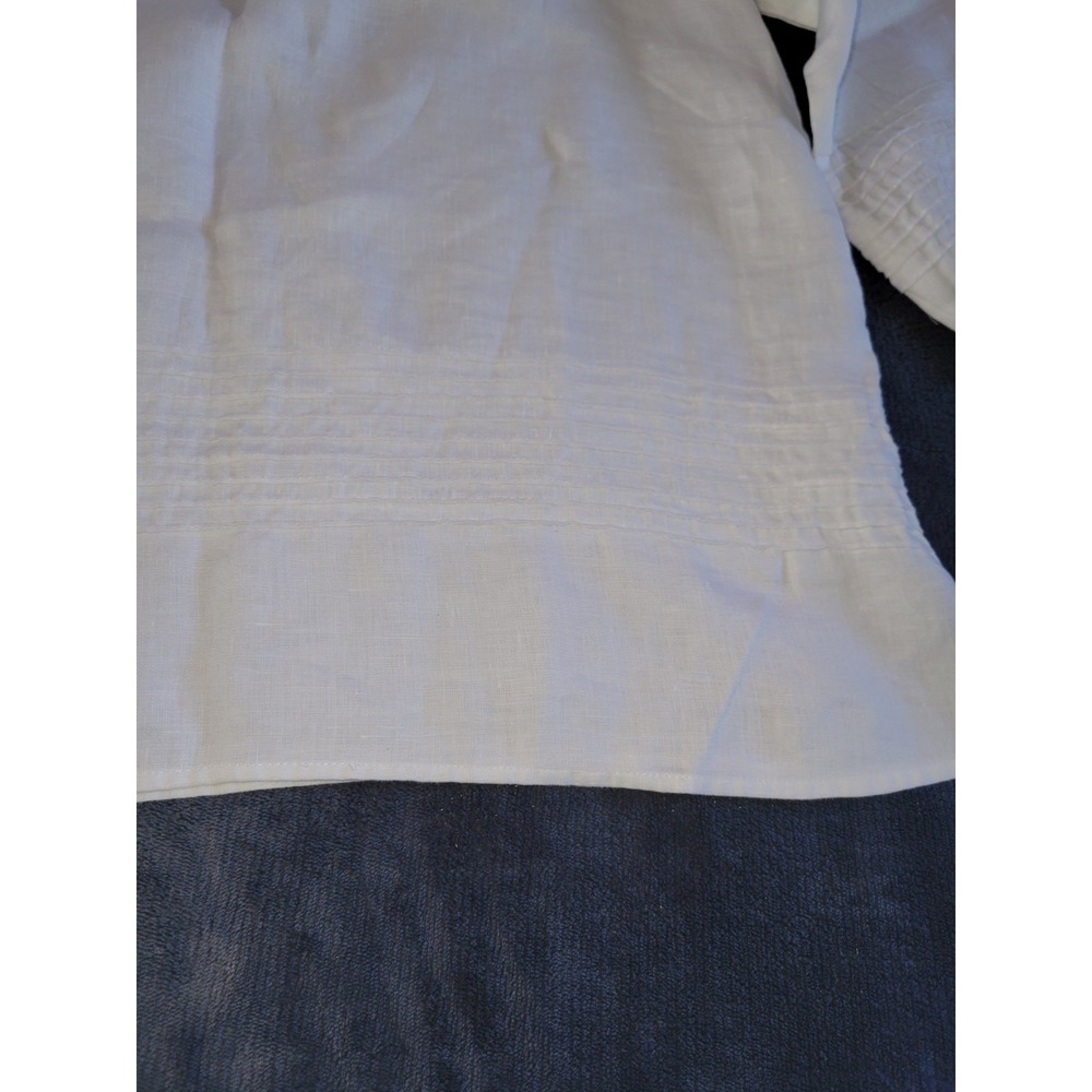 2 Ann Taylor Factory Linen Off Shoulder Tops White Top And Navy Top Sz Medium - Picture 2 of 13